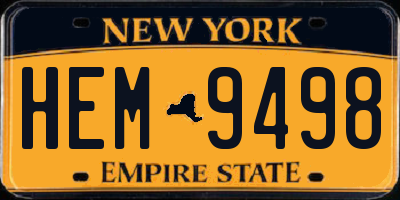 NY license plate HEM9498