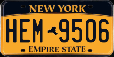 NY license plate HEM9506