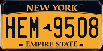 NY license plate HEM9508