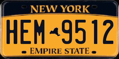 NY license plate HEM9512