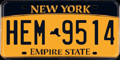 NY license plate HEM9514