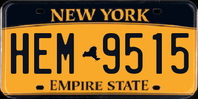 NY license plate HEM9515