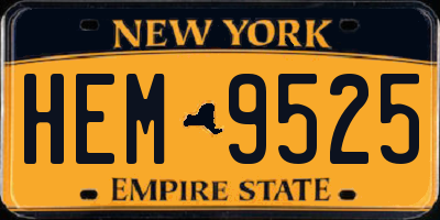 NY license plate HEM9525