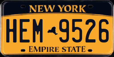 NY license plate HEM9526