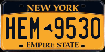 NY license plate HEM9530