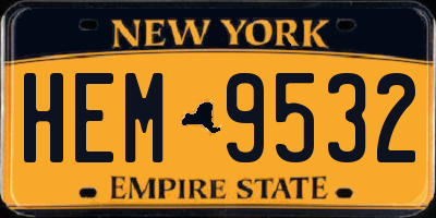 NY license plate HEM9532