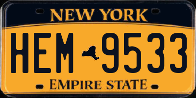 NY license plate HEM9533