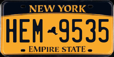 NY license plate HEM9535