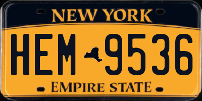 NY license plate HEM9536