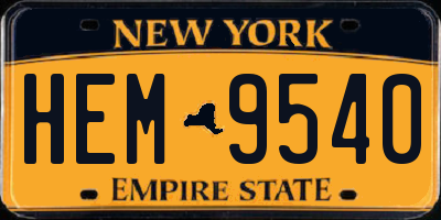 NY license plate HEM9540
