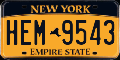 NY license plate HEM9543