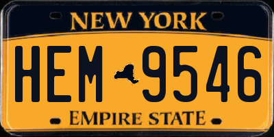 NY license plate HEM9546