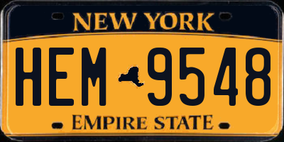 NY license plate HEM9548