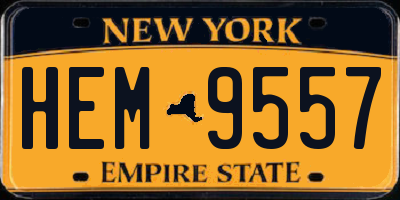 NY license plate HEM9557