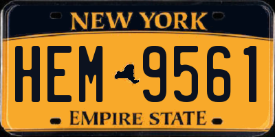 NY license plate HEM9561