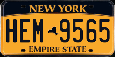 NY license plate HEM9565