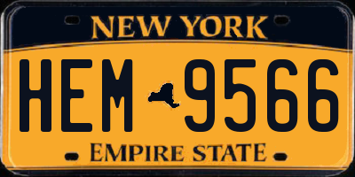 NY license plate HEM9566