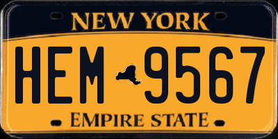 NY license plate HEM9567