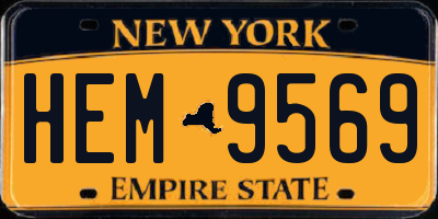 NY license plate HEM9569