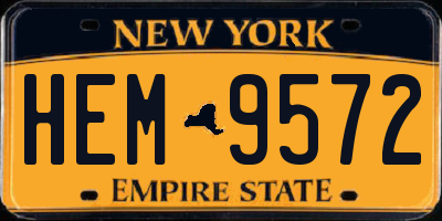 NY license plate HEM9572