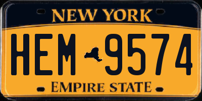 NY license plate HEM9574