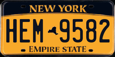 NY license plate HEM9582