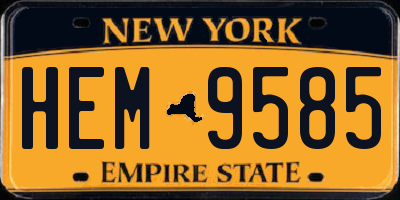 NY license plate HEM9585