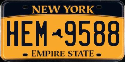 NY license plate HEM9588