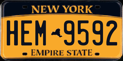 NY license plate HEM9592