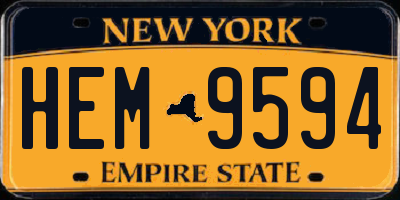 NY license plate HEM9594
