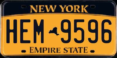 NY license plate HEM9596