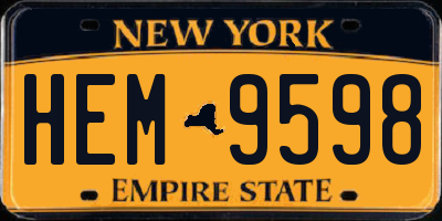 NY license plate HEM9598