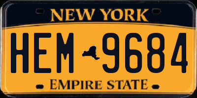 NY license plate HEM9684