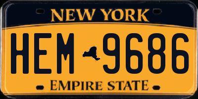 NY license plate HEM9686