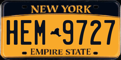 NY license plate HEM9727