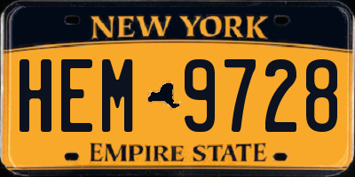 NY license plate HEM9728