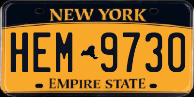 NY license plate HEM9730