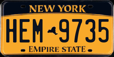 NY license plate HEM9735