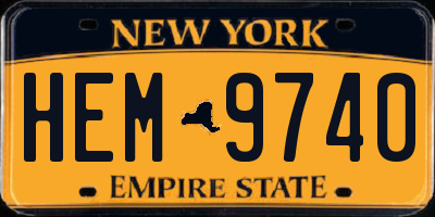 NY license plate HEM9740
