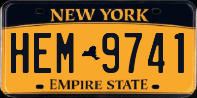 NY license plate HEM9741