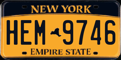 NY license plate HEM9746