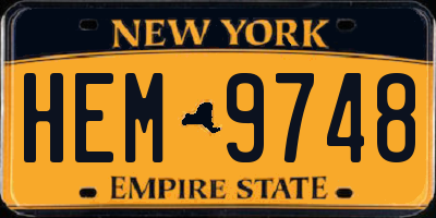 NY license plate HEM9748