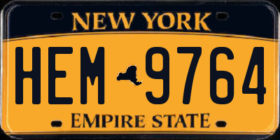 NY license plate HEM9764