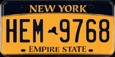 NY license plate HEM9768