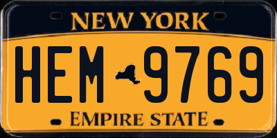 NY license plate HEM9769