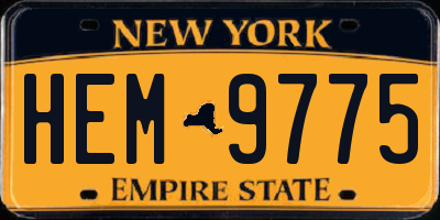 NY license plate HEM9775