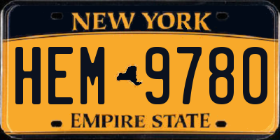 NY license plate HEM9780