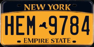 NY license plate HEM9784