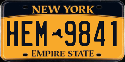 NY license plate HEM9841