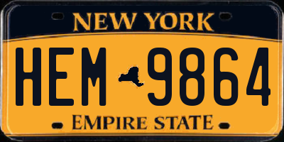 NY license plate HEM9864